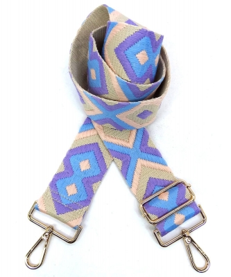 Wide Aztec Tribal Pattern Guitar Strap SS050B AQUA/PINK